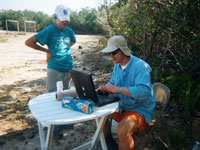 Dave Zawada compiles field data collected by the students.