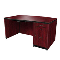 H7236DKRPPF - Harmony 72 in. Bow Top Right Single Pedestal Desk