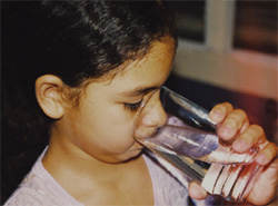 Child drinking water