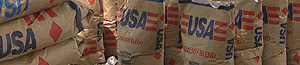 Photo of sacks of food aid with USA labels