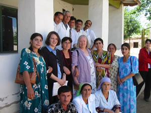 Mary Skarie, RN (2nd row, 4th from left) with primary health clinic staff in Khatlon Oblast, Tajikistan