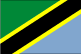 Flag of Tanzania is divided diagonally by yellow-edged black band from lower hoist-side corner; upper triangle - hoist side - is green and lower triangle is blue.