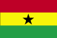 Flag of Ghana is three equal horizontal bands of red (top), yellow, and green with a large black five-pointed star centered in the yellow band.