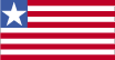 Liberia flag is 11 equal horizontal stripes of red (top and bottom) alternating with white; there is a white five-pointed star on a blue square in the upper hoist-side corner.