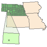 Map of the site location displaying the EPA Region, state, county and latitude/longitude of the site