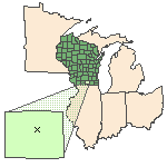 Map of the site location displaying the EPA Region, state, county and latitude/longitude of the site