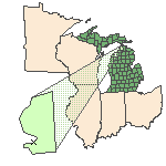 Map of the site location displaying the EPA Region, state, county and latitude/longitude of the site