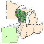 Map of the site location displaying the EPA Region, state, county and latitude/longitude of the site