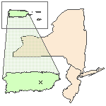 Map of the site location displaying the EPA Region, state, county and latitude/longitude of the site