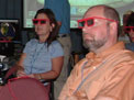 meeting participants watch the projected three-dimensional representations of the Puerto Rico Trench