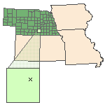 Map of the site location displaying the EPA Region, state, county and latitude/longitude of the site