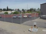 image View of new fence between Voorhies and Boomsnub.  Maroon-colored slatted fence in background between areas V-1 and LRR-1 is new as well.