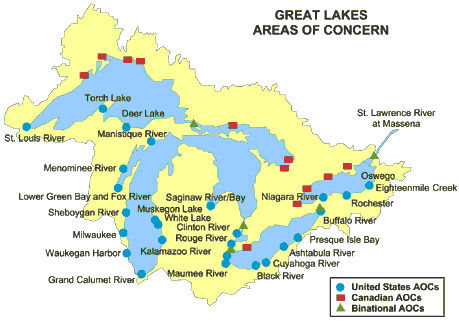 Great Lakes Areas of Concern map