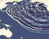 Illustration showing the disastrous 1700 tsunami.