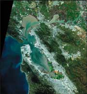 satellite image of San Francisco Bay