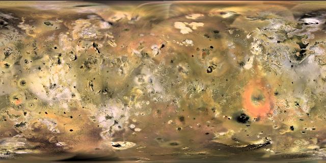 Io global mosaic created using Voyager I and Voyager II data