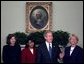 President George W. Bush introduces his judicial nominees Justice Priscilla Owen, left, Justice Janice Rogers Brown, center, and Judge Carolyn Kuhl in the Oval Office Thursday, Nov. 13, 2003.  White House photo by Eric Draper