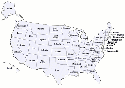 Map of the U.S.