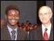 U.S. Deputy Secretary of Education Ray Simon congratulated Jacinth Greywoode of Alabama at the Presidential Scholars Medallion Ceremony at the John F. Kennedy Center for the Performing Arts.