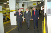 Then OMB Director Joshua Bolten visits GPO to inspect the FY 2007 Budget of the United States Government with GPO Chief of Staff Bob Tapella and GPO Chief Financial Officer Steve Shedd.