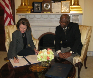 Speaker Pelosi Signing the UI bill