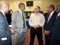 Congressman Clay with local business leaders Marvin Steele, Sr., Lynn Steele and GKN Aerospace Sr. HR Director Dan Mikofsky at the Clay Career Fair 2007