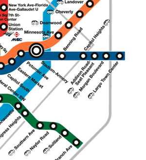 Blue/Orange, Green Lines - Largo, New Carrollton, Branch Avenue, Stadium-Armory