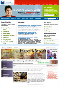 Harvested Web sites include the League of Women Voters www.lwv.org and Darfur: Bystanders to Genocide www.bystanderstogenocide.com