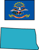 North Dakota: Map and State Flag