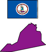 Virginia: Map and State Flag