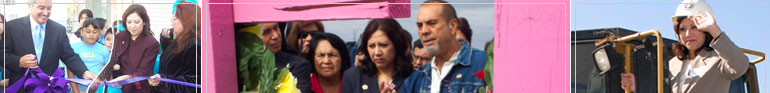 Congresswoman Hilda Solis: En Espanol Section.  Images of Hilda with constituents