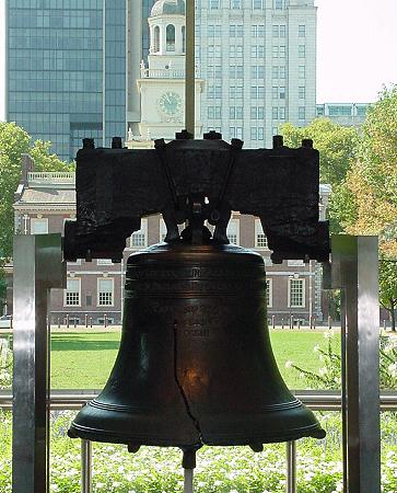 The Liberty Bell with Independence Hall
