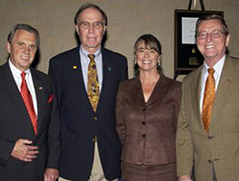 Left to right: William H. Turri, Deputy Public Printer of the United States; Richard Akeroyd, New Mexico State Library Director; Laurie Canepa, New Mexico Regional Federal Documents Librarian; U.S. Senator to New Mexico Pete Domenici.