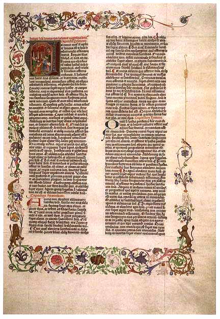 Biblia latina (Giant Bible of Mainz, 1452--53).