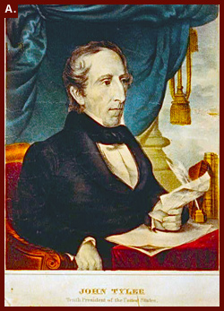 John Tyler: 10th president of the United States, between 1835 and 1856