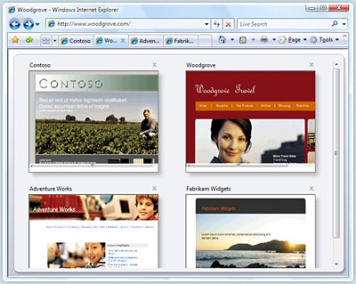 Internet Explorer quick tabs