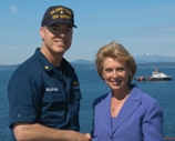 LCDR Andre Billeaudeaux with Governor Christine Gregoire (D-WA)