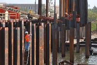 London Ave Canal in New Orleans, U.S. Army Corps of Engineers mark 