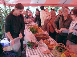 shoppers at farmers' market
