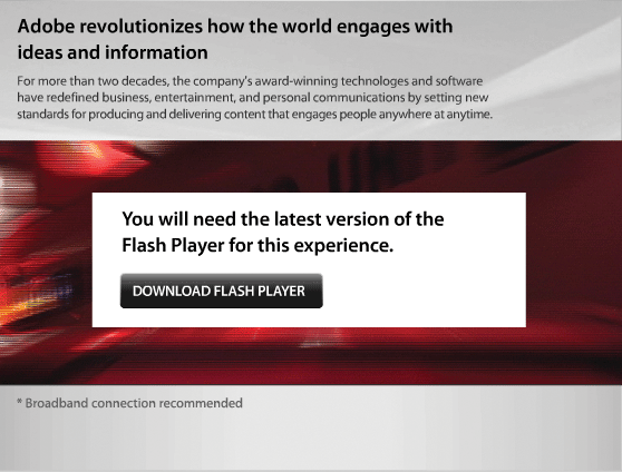 You need the latest version of Flash Player to view this experience. Download it now.