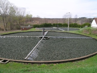 wastewater treatment plant trickle filter