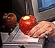 Using a texture analyzer to evaluate an apple before irradiation treatment