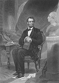 A. Lincoln: Likeness from a recent Photograph from life,  by Alonzo Chappel