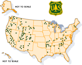 US Map of Forest Service Byways
