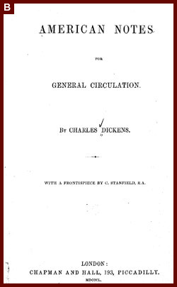 Charles Dickens, "American Notes for General Circulation," 1850