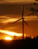 Sunset at Maple Ridge Wind Farm, credit: National Renewable Energy Laboratory. Click to learn more.
