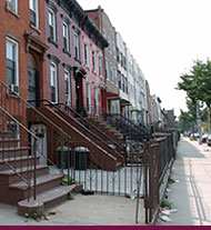 Townhouses on a street