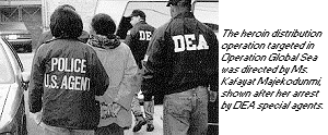 photo - The heroin distribution operation targeted in Operation Global Sea was directed by Ms. Kafayat Majekodunmi, shown after her arrest by DEA special agents.