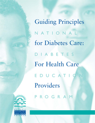 Guiding Principles for Diabetes Care: For Health Care Providers -- Brochure cover