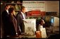 President George W. Bush tours the Faith-Based Welfare Reform Program at the Holy Redeemer Institutional Church of God in Christ in Milwaukee, Wis., Wednesday, July 2.  